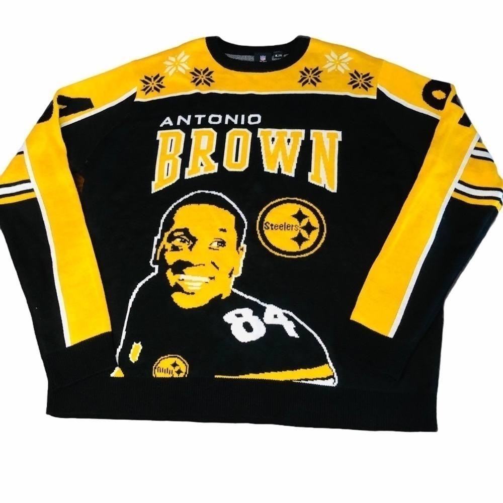 NFL TEAM APPAREL - STEELERS ANTONIO BROWN SWEATER SIZE 2XL